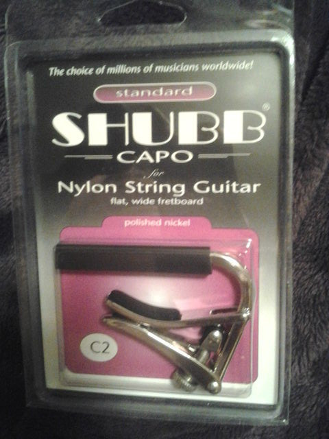 Shubb C2 Polished Nickel Standard Capo for Nylon String Guitars NEW + SHIPS FREE