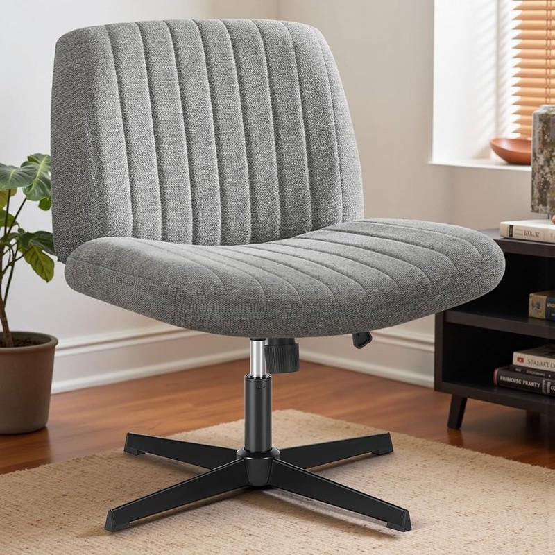 Wide Seat Ergonomic Desk Chair Adjustable Height Armless Office Chair Comfort US