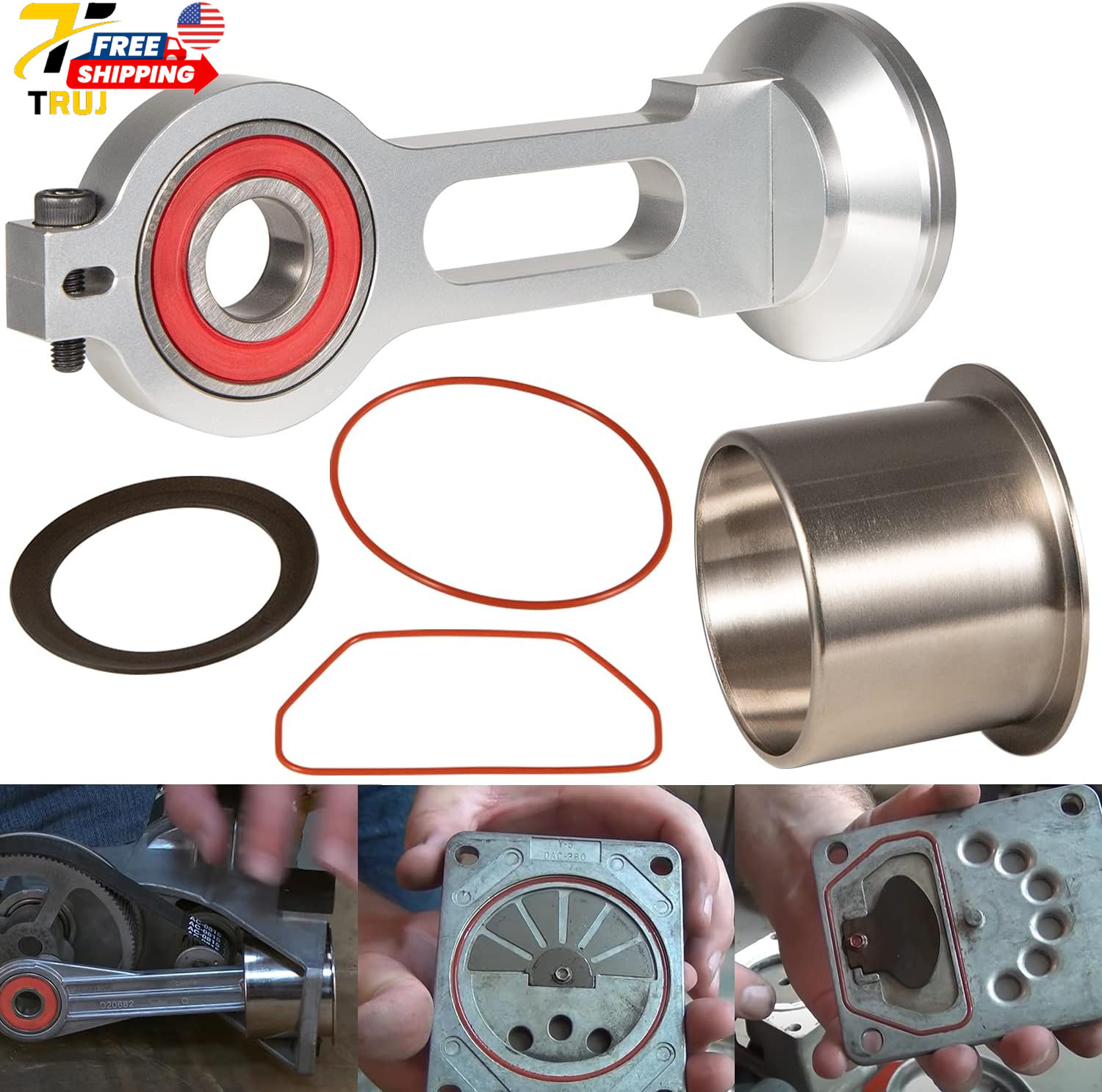 Compressor Piston Kit Connecting Rod Replacement Kit w/Piston Bearing for Sears