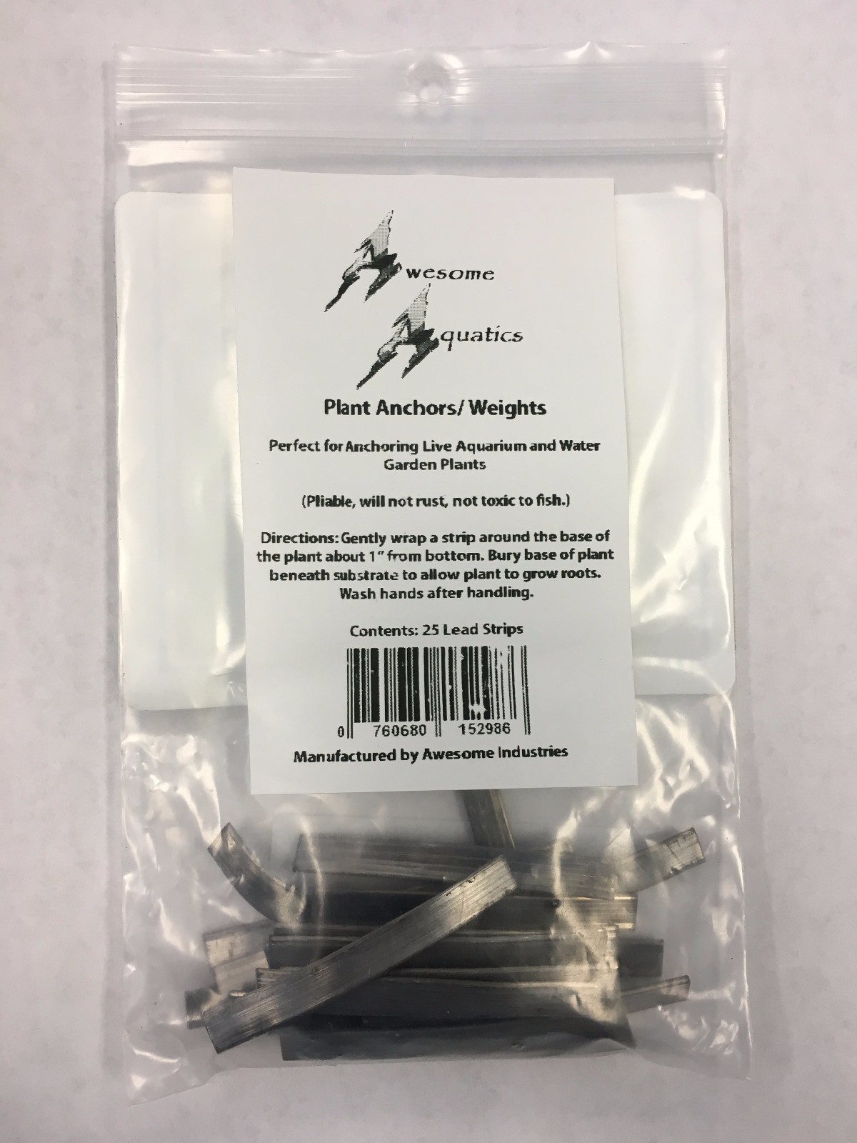 Plant Anchors / Weights 25 pk strip Lead ribbon Live plants