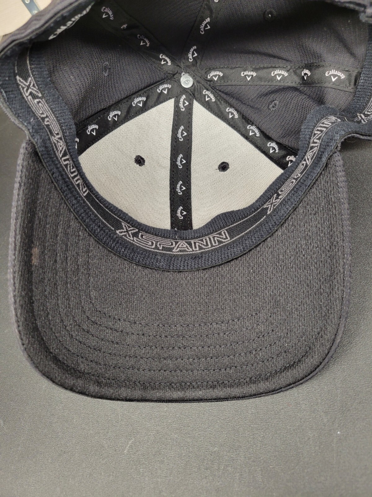 Callaway XSPANN Baseball Hat Cap Hook & Loop Golf Core Black On Black