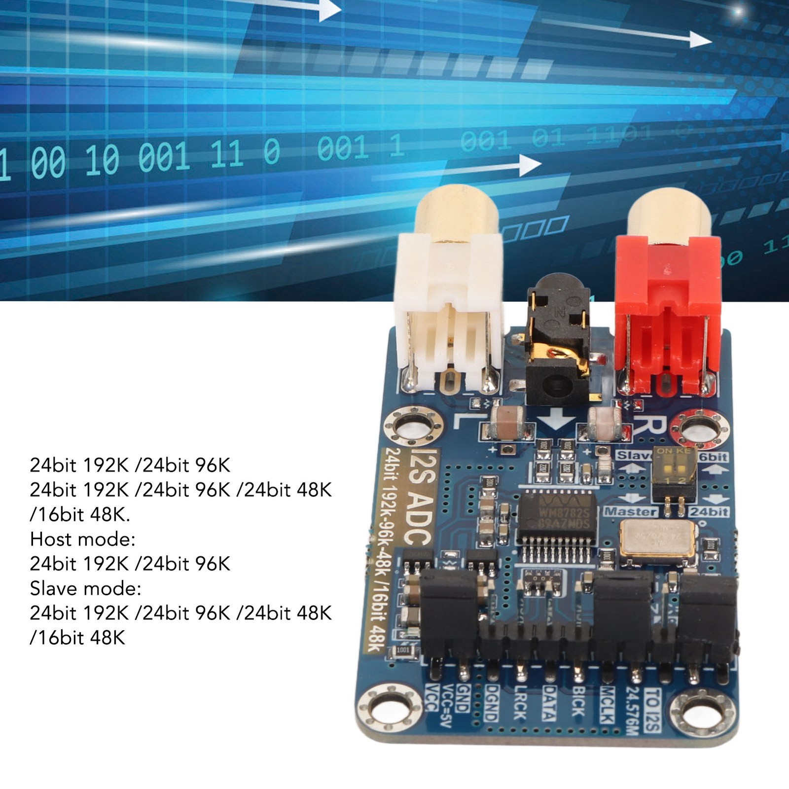 I2S ADC Audio Card Module Lossless Digital Audio For Home Studio