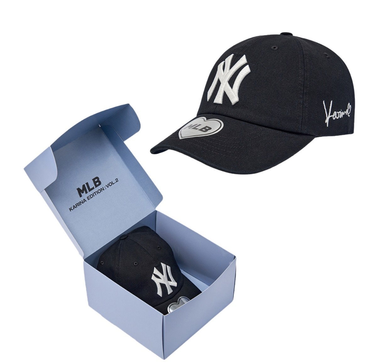 MLB x Karina Signature Unstructured Ball Cap Black Adjustable K-Pop