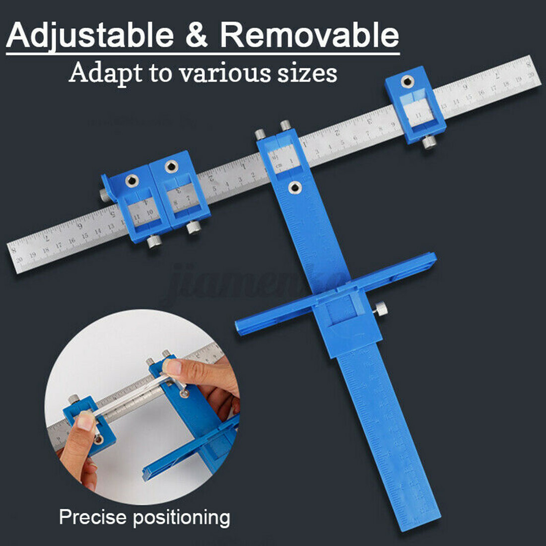 Cabinet Hardware Jig Adjustable Punch Locator Handle Template Tools Drill Guide