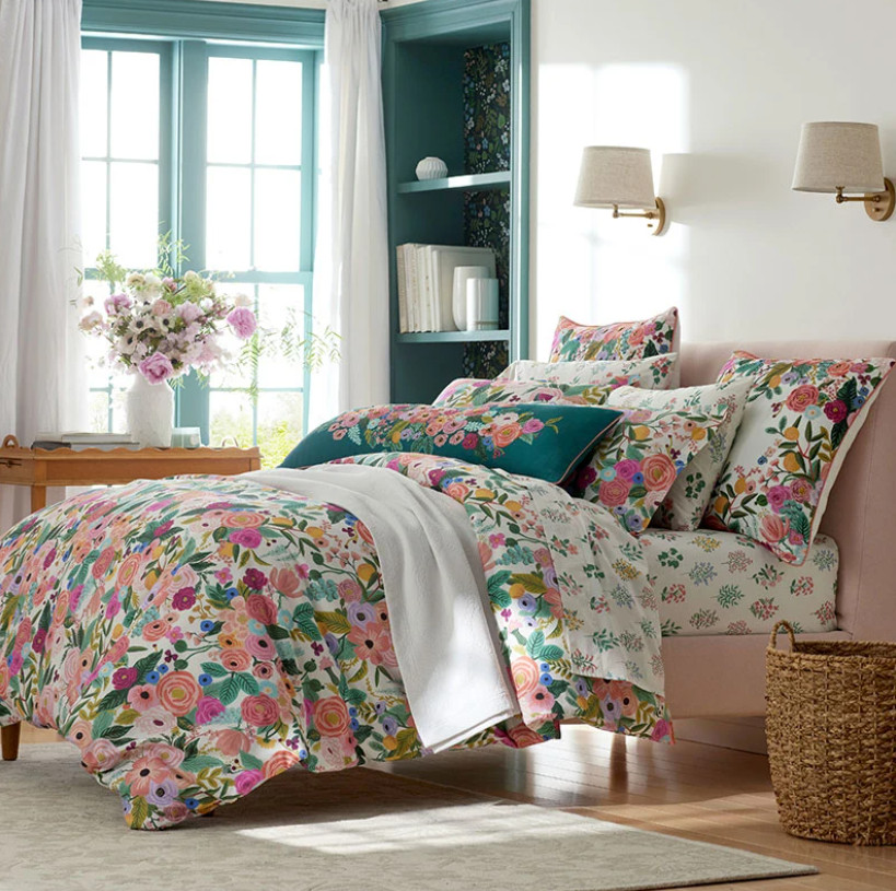 Rifle Paper Co. Hawthorne Classic Cool Percale Bed Sheet Set