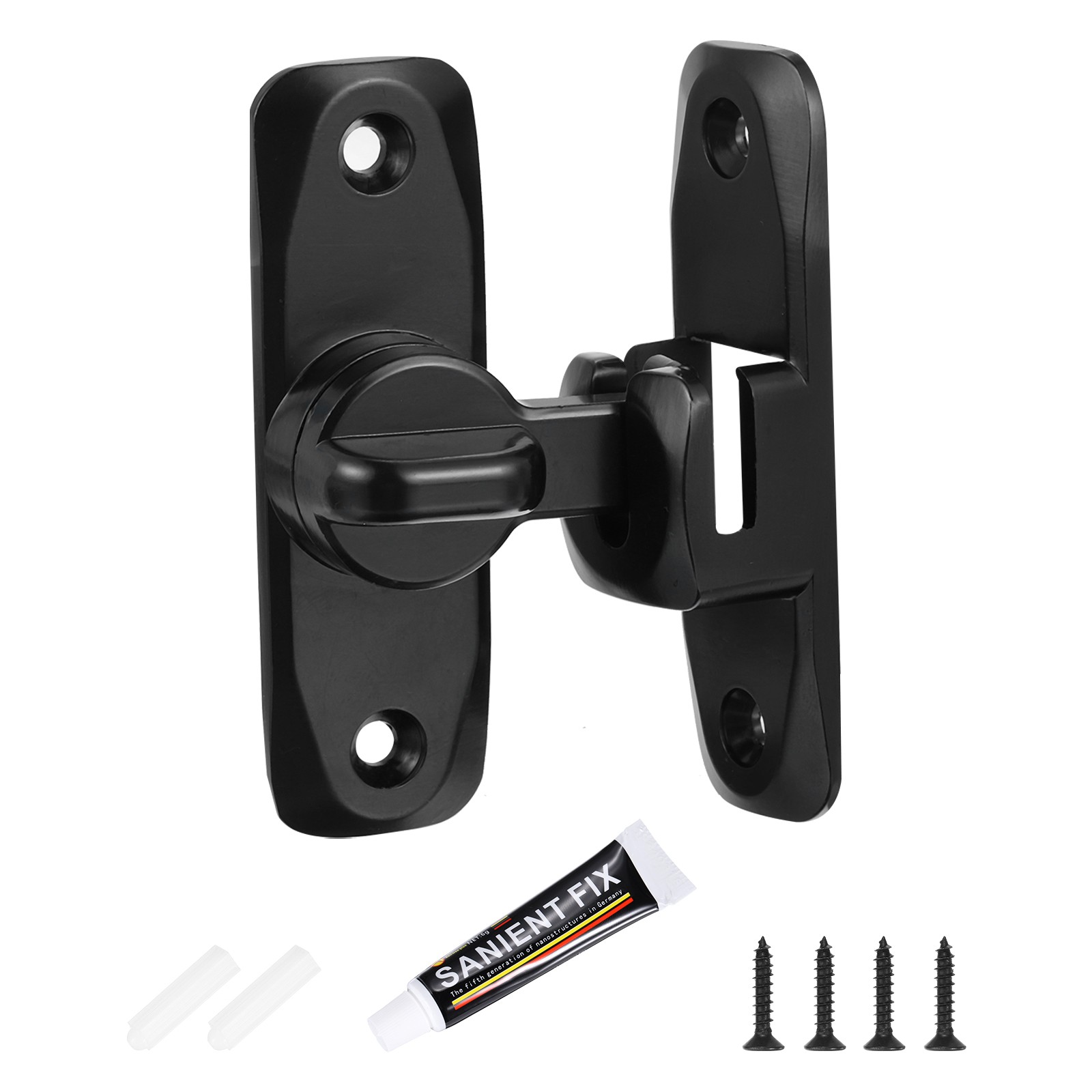 Barn Door Latches 90/180° Flip Gate Latches Hardware for Sliding Door Black