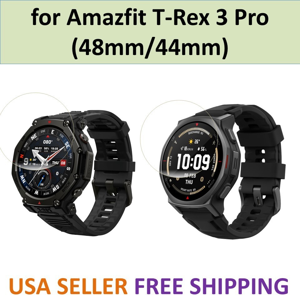 2 pcs Screen Protector TPU Clear Film Cover for Amazfit T-Rex 3 Pro 48 mm 44 mm