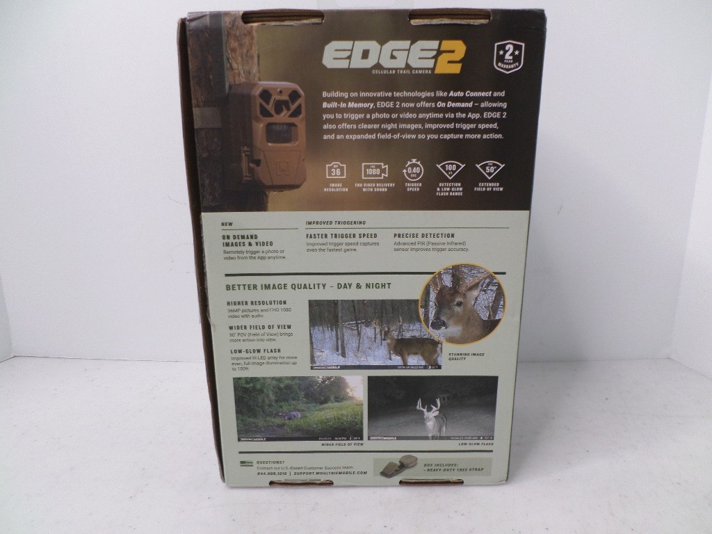 Moultrie Mobile Edge 2 Cellular Trail Camera New 100' Detection w/ Tree Strap