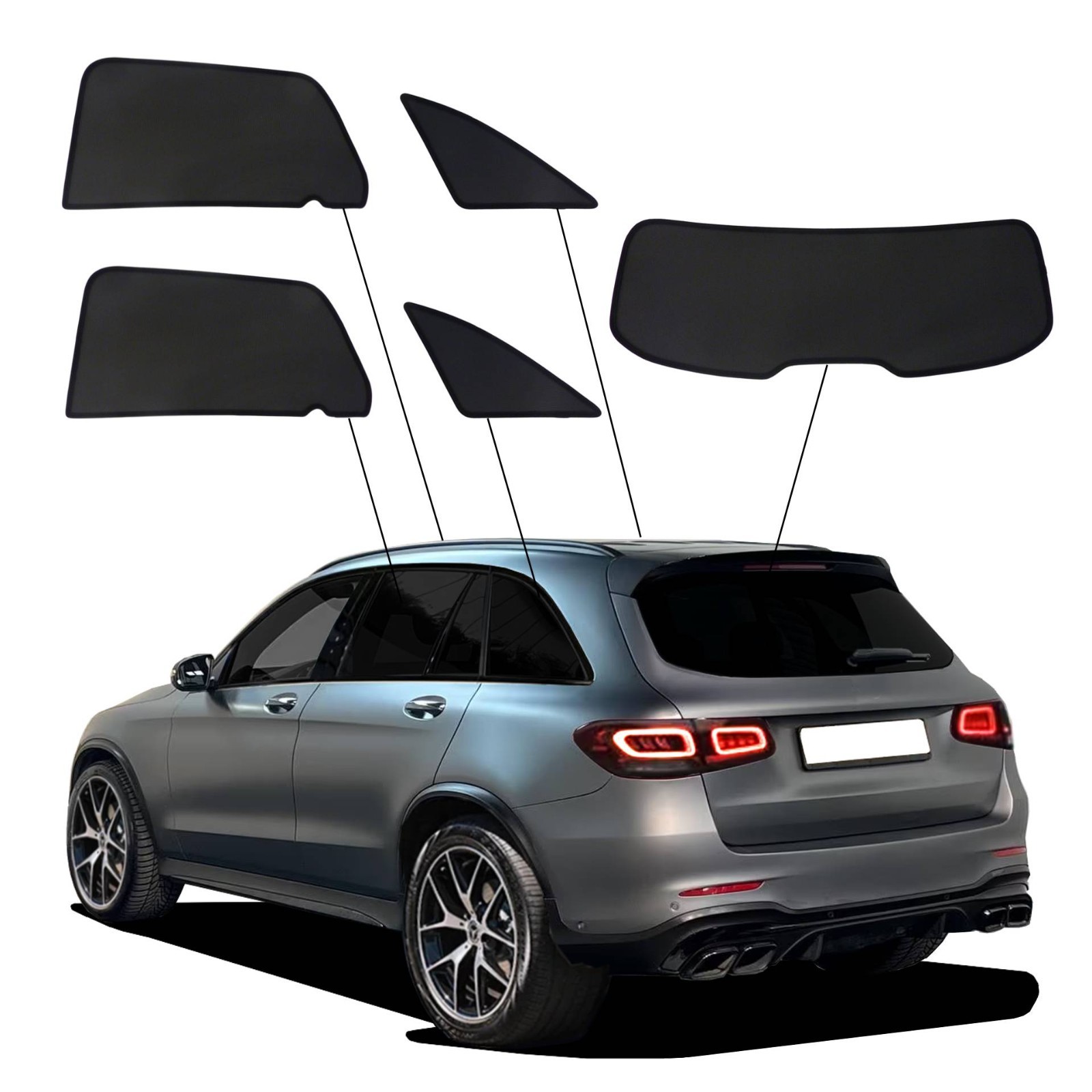 Car Sun Shade Privacy UV Protection Mercedes GLC X253 2015-2022 SunClip