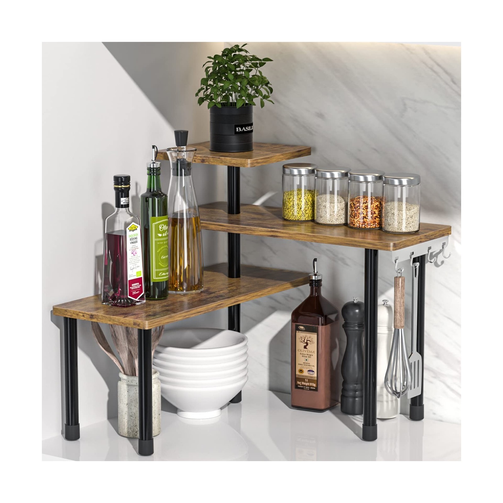 JayRex Countertop Organizer Organization, 3 Tier Moveable Corne... USA FAST SHIP