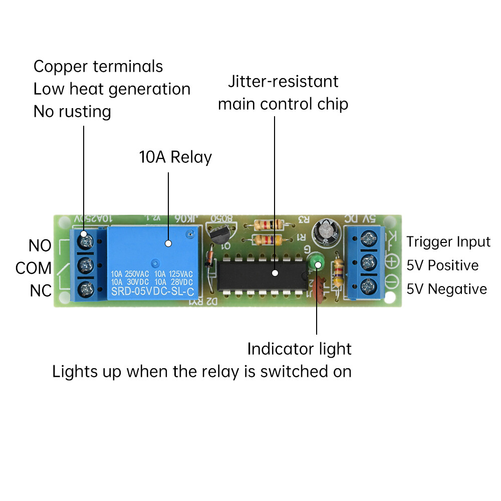 DC5V 1 Way Bistable Single Key Switch Relay Module High Level Self-Locking Relay