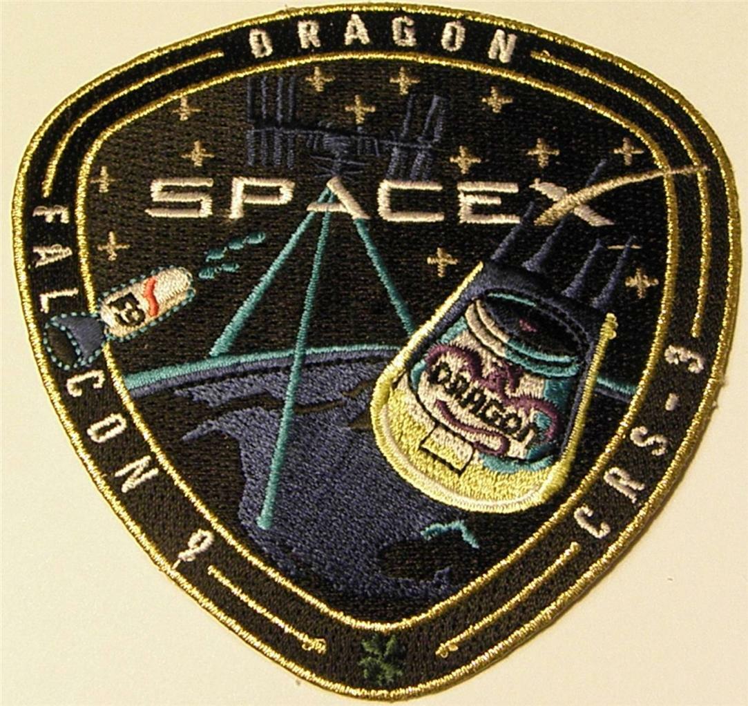 ORIGINAL SPACEX FALCON9 CRS-3 DRAGON SATELLITE VEHICLE SPACE MISSION PATCH