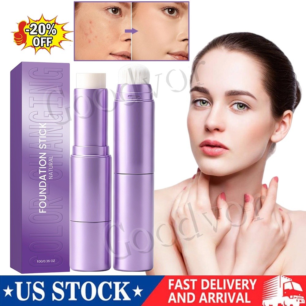 Facelove Foundation Stick, Changing Foundation Stick, 2-in-1 Waterproof & Long