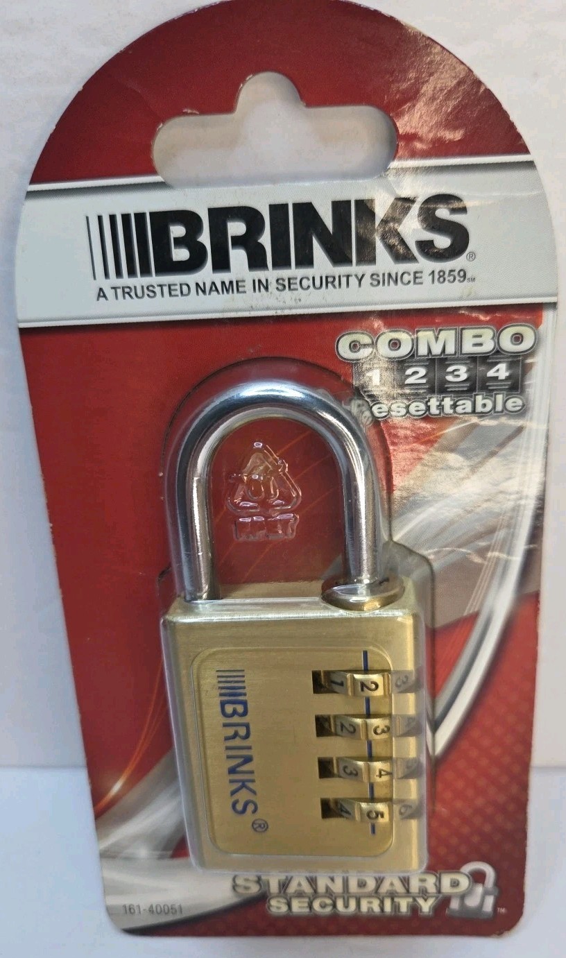 NEW Brinks Padlock # 161-30051 w/Resettable Combo - 1-1/16" Shackle Length