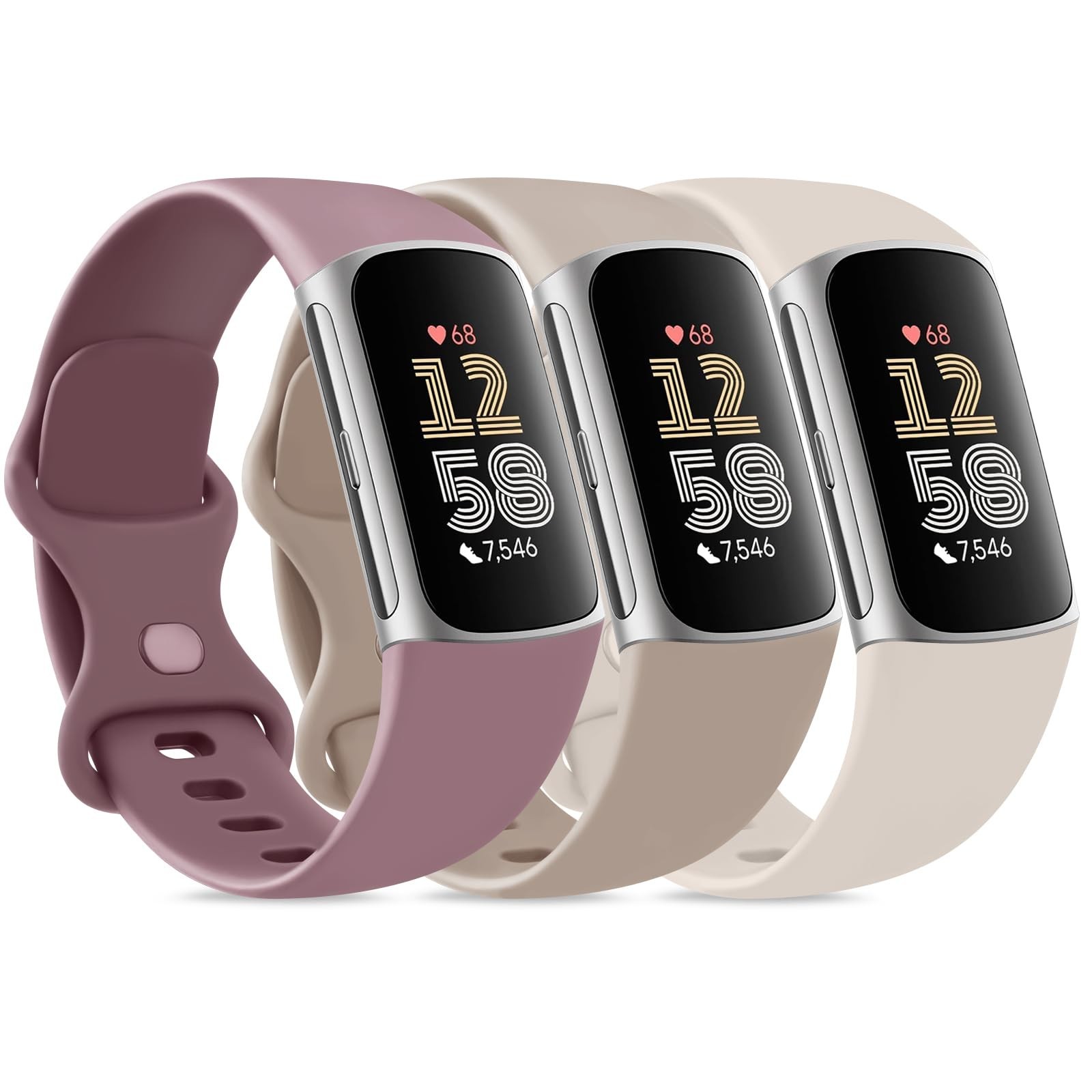 Amzpas Bands for Fitbit Charge 6 Bands,Fitbit Charge 5 bands Women Men - 3 Pa...