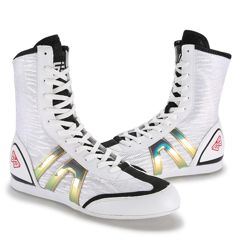 Professional High Top Breathable Non-slip Mens Boxing Boots Wrestling Shoes