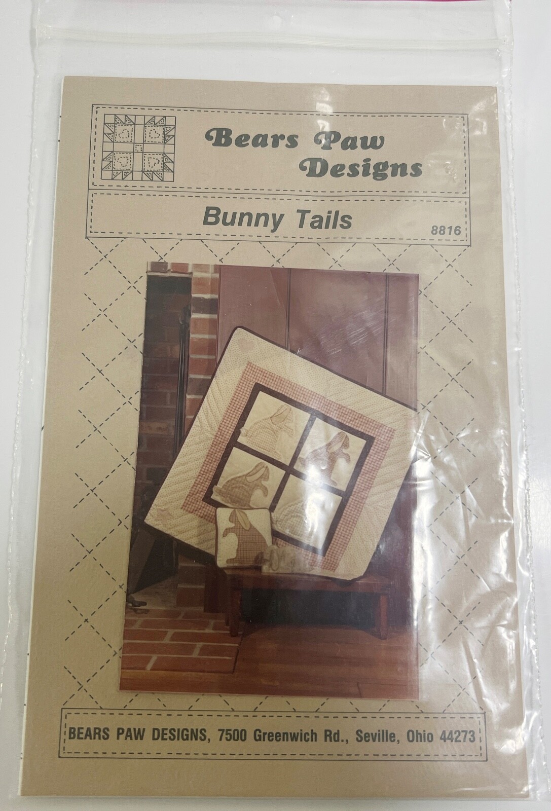 Bears Paw Designs Bunny Tails 8816 Pattern Size 28"x28"