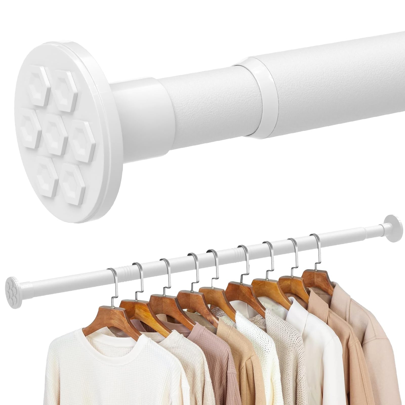 No Drilling Closet Rod, 27.5-39 Inches Hanging Closet Rod for Clothes, Closet...