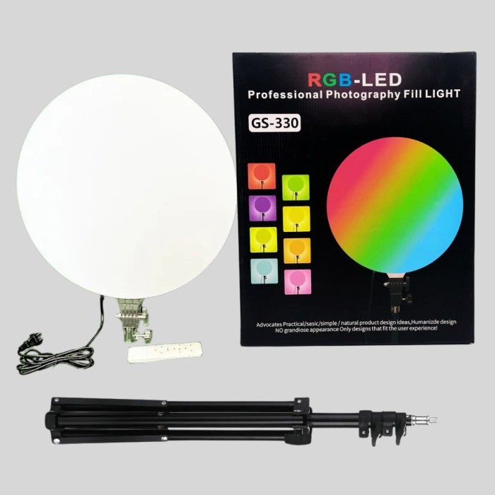 13 Inch Round Panel Ring Light For Video & Photo 2700K - 7000K RGB GS-330