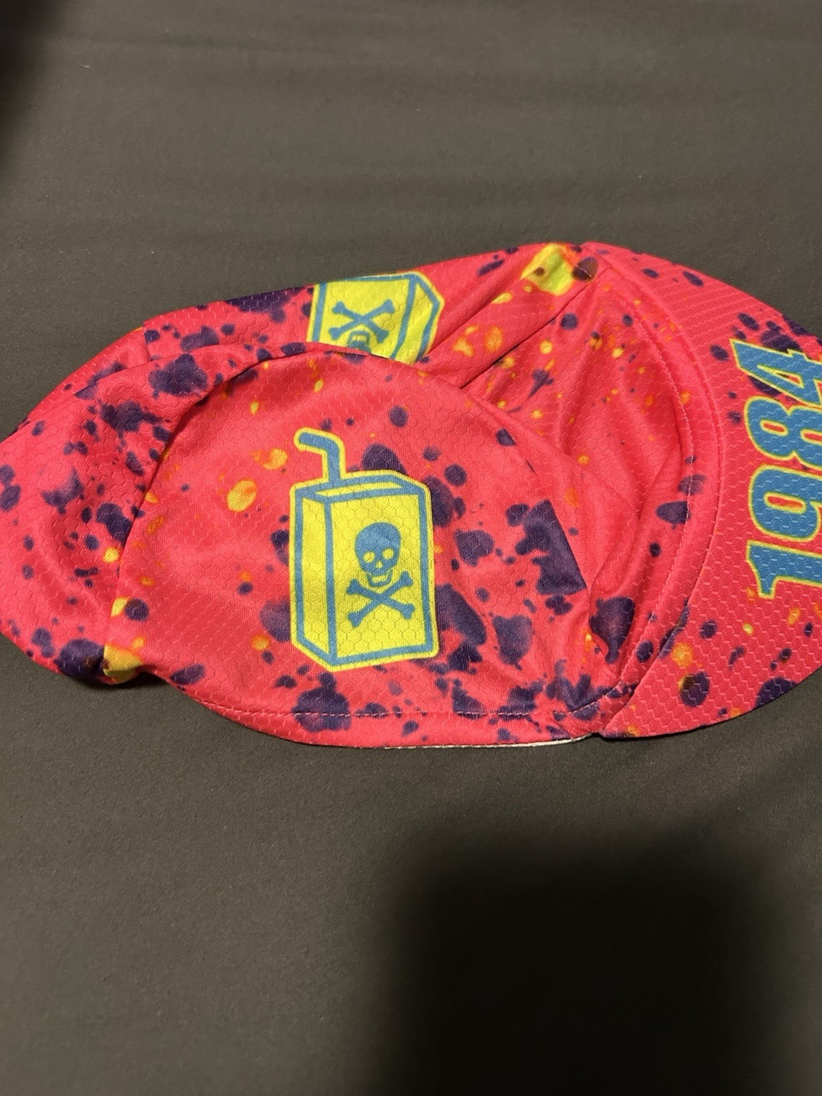 retro splatter cycling cap