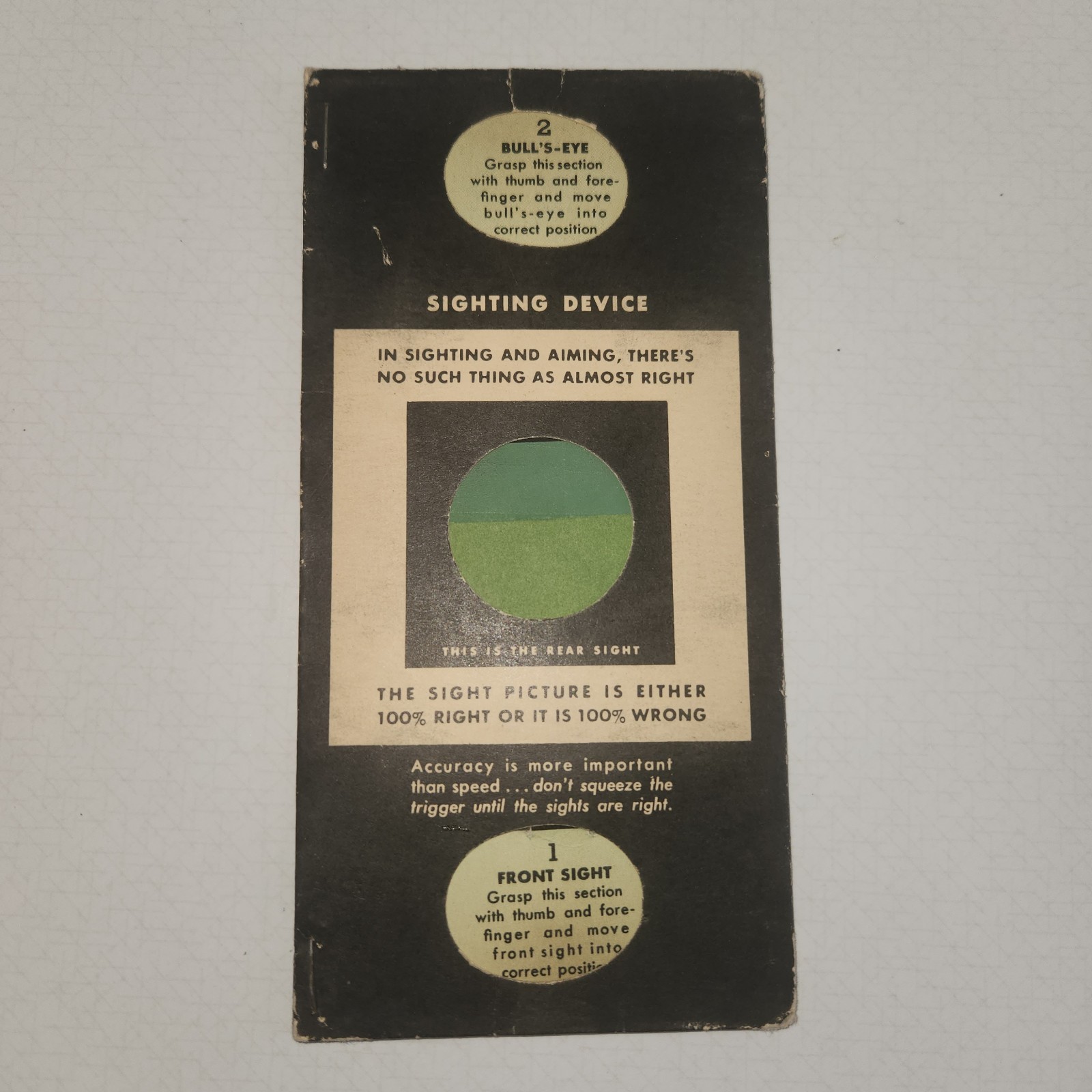 Original WWII Era Sighting Device US Military Marksmanship Paper M 1903 & M 1