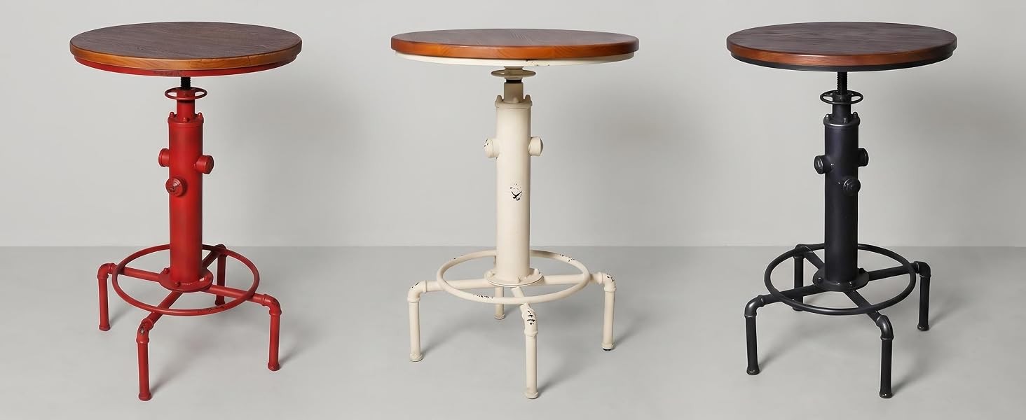 Industrial Bar Table 31.5-41.3" Adjustable Pub Table Kitchen Dining Coffee