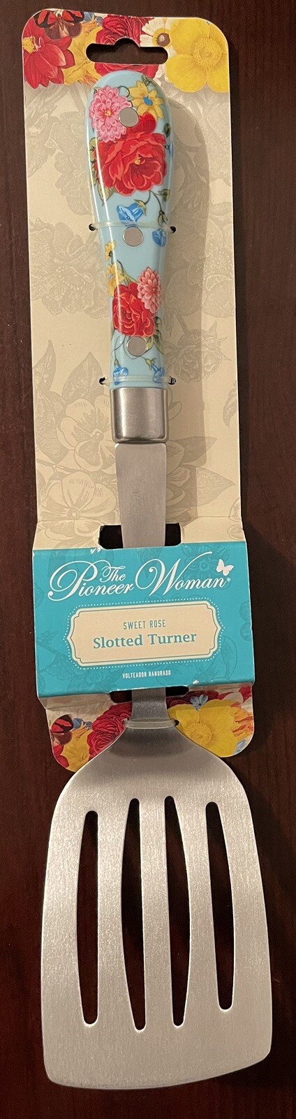 Pioneer Woman Sweet Rose Slotted Turner Blue Floral NIP