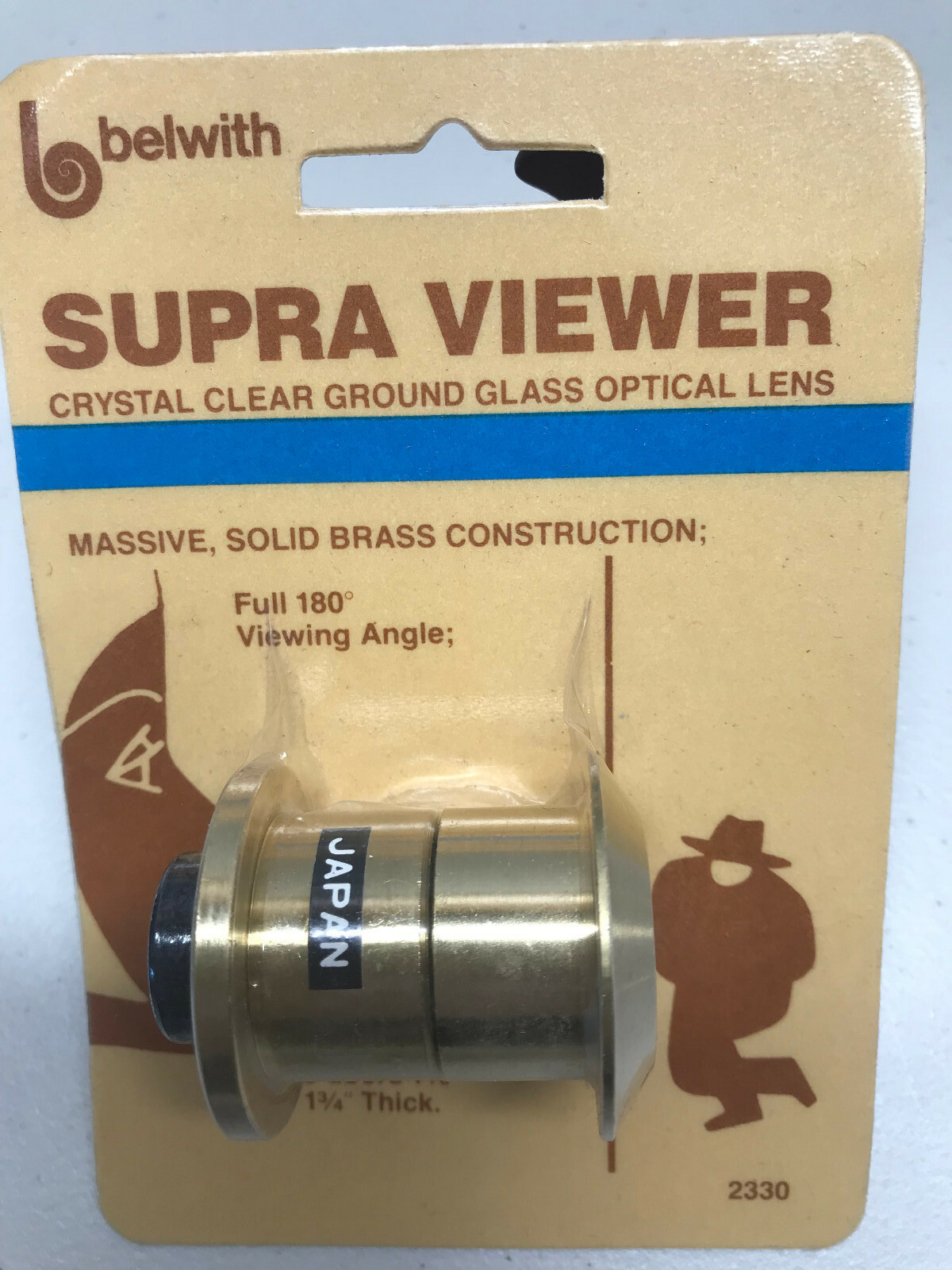 Belwith Supra Door 180 Viewer Glass Optical Lens Solid Brass Vtg Made in Japan