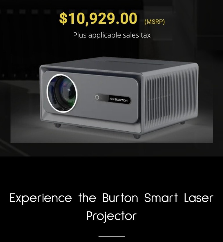 Burton XM209 8K Smart TV Projector W/ Screen - New In Box - Retail $12k+