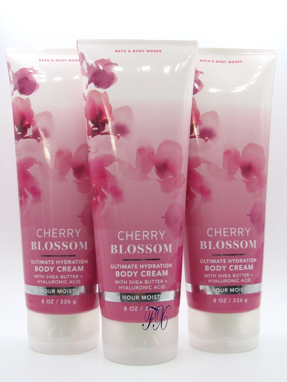 BATH & BODY WORKS CHERRY BLOSSOM BODY CREAM 8 OZ (LOT OF 3 PCS)