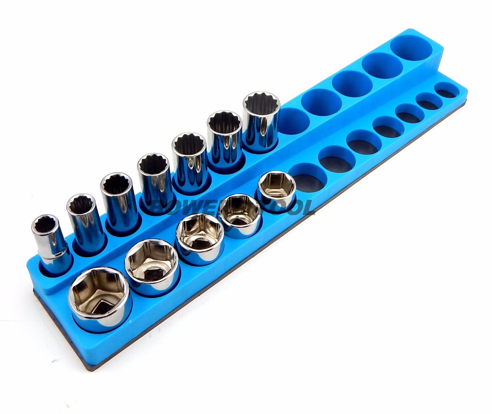 Mechanics Time Saver 3/8 Metric Magnetic Socket Holder Deep & Shallow Organizer