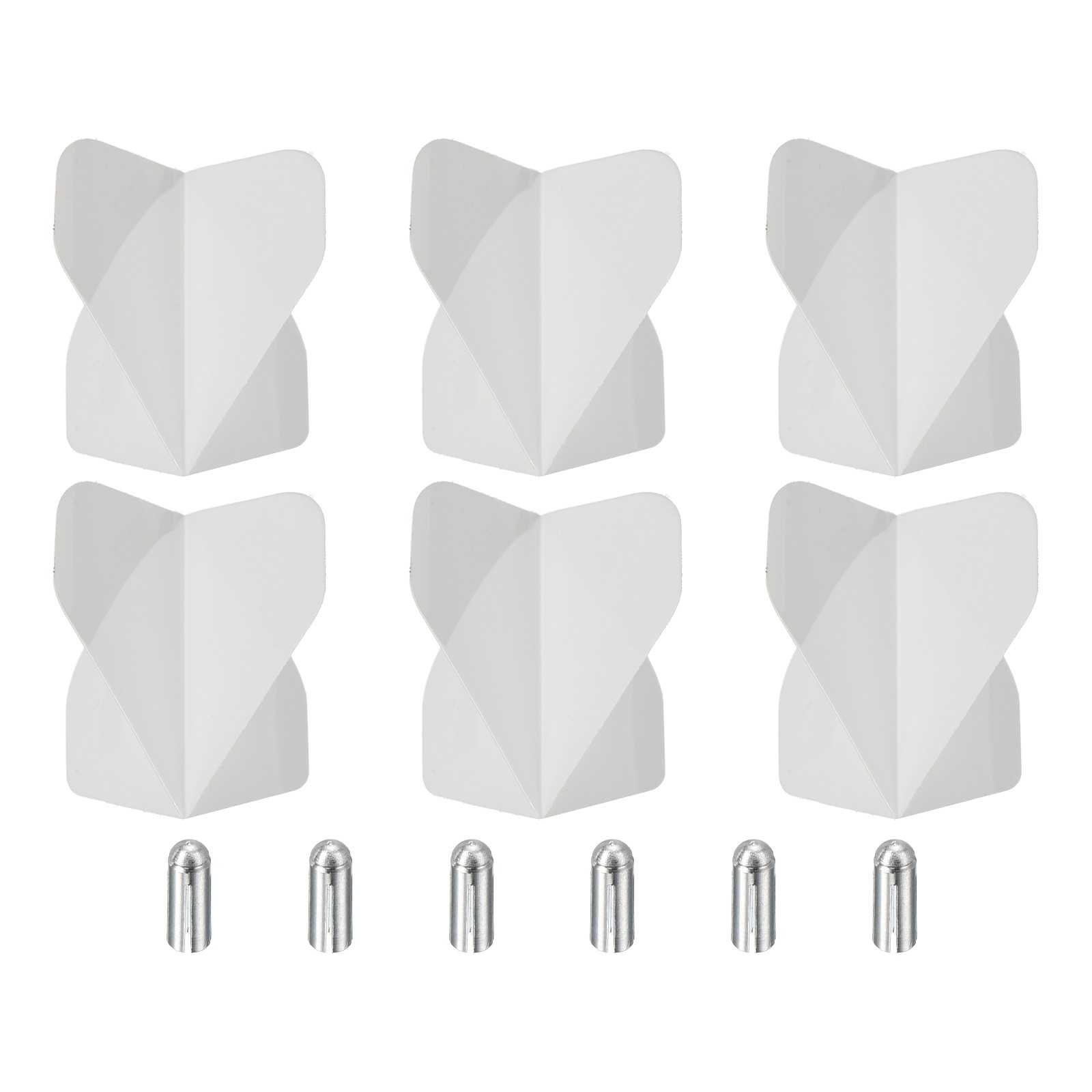 Dart Flights & Accessories, 6 Sets Flights & 6 Flights Protectors, White