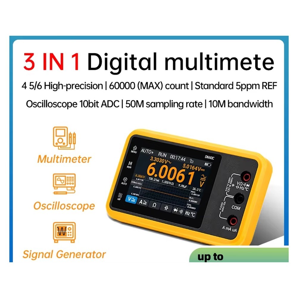 DM40 Digital Oscilloscope Multimeter Generator 50M Sample Rate Voltage8128 X