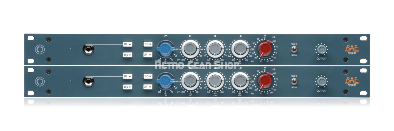 BAE 1066D Rackmount Pair Mic Preamp / EQ with PSU