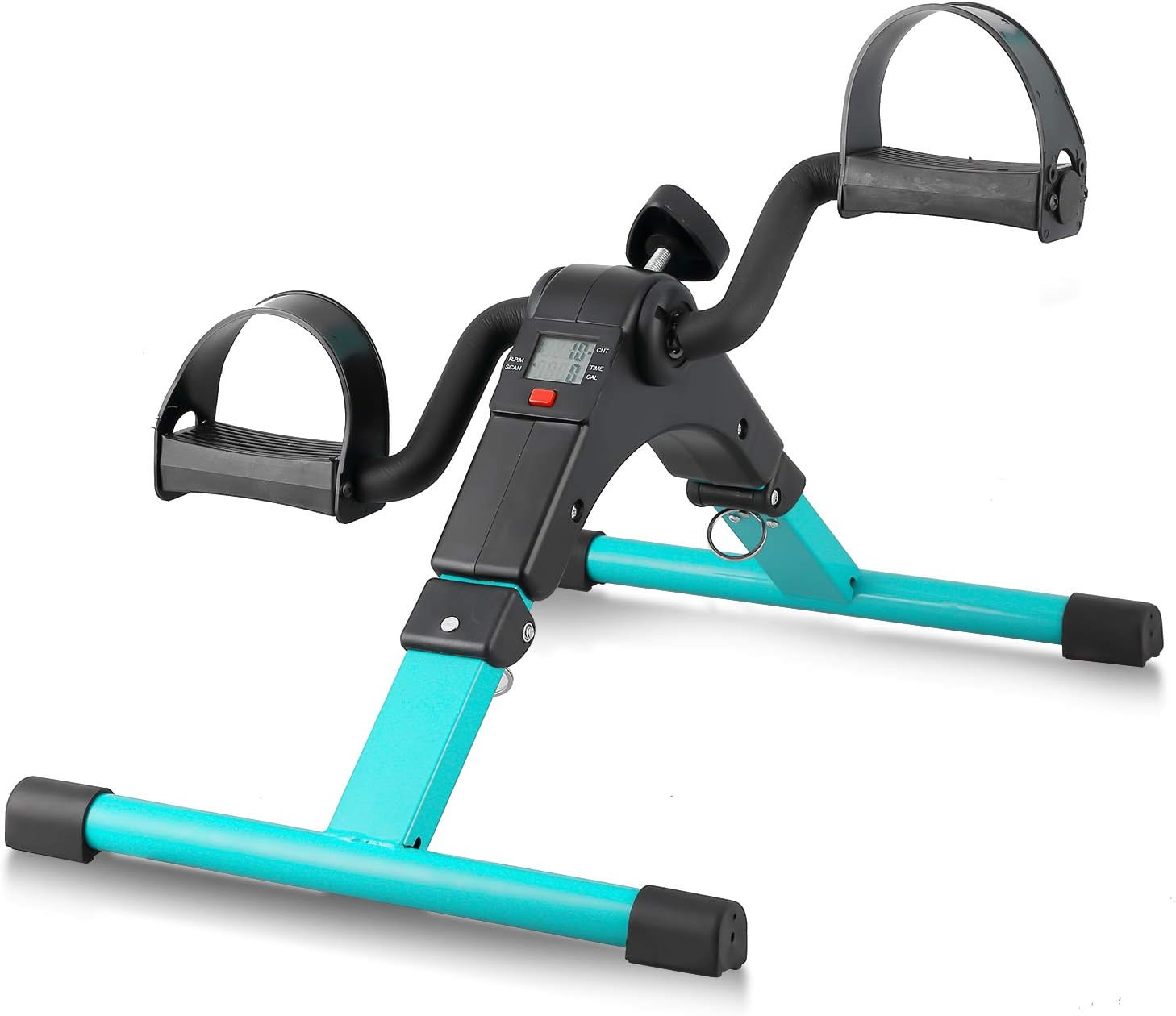 Folding Pedal Exerciser, Mini under Desk Bike - Portable Foot Hand Cycle Peddler
