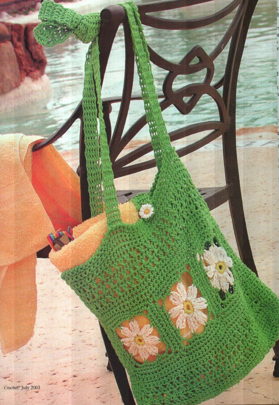 DAISY TOT-ALONG HANDBAG PURSE TOTE CROCHET PATTERN INSTRUCTIONS