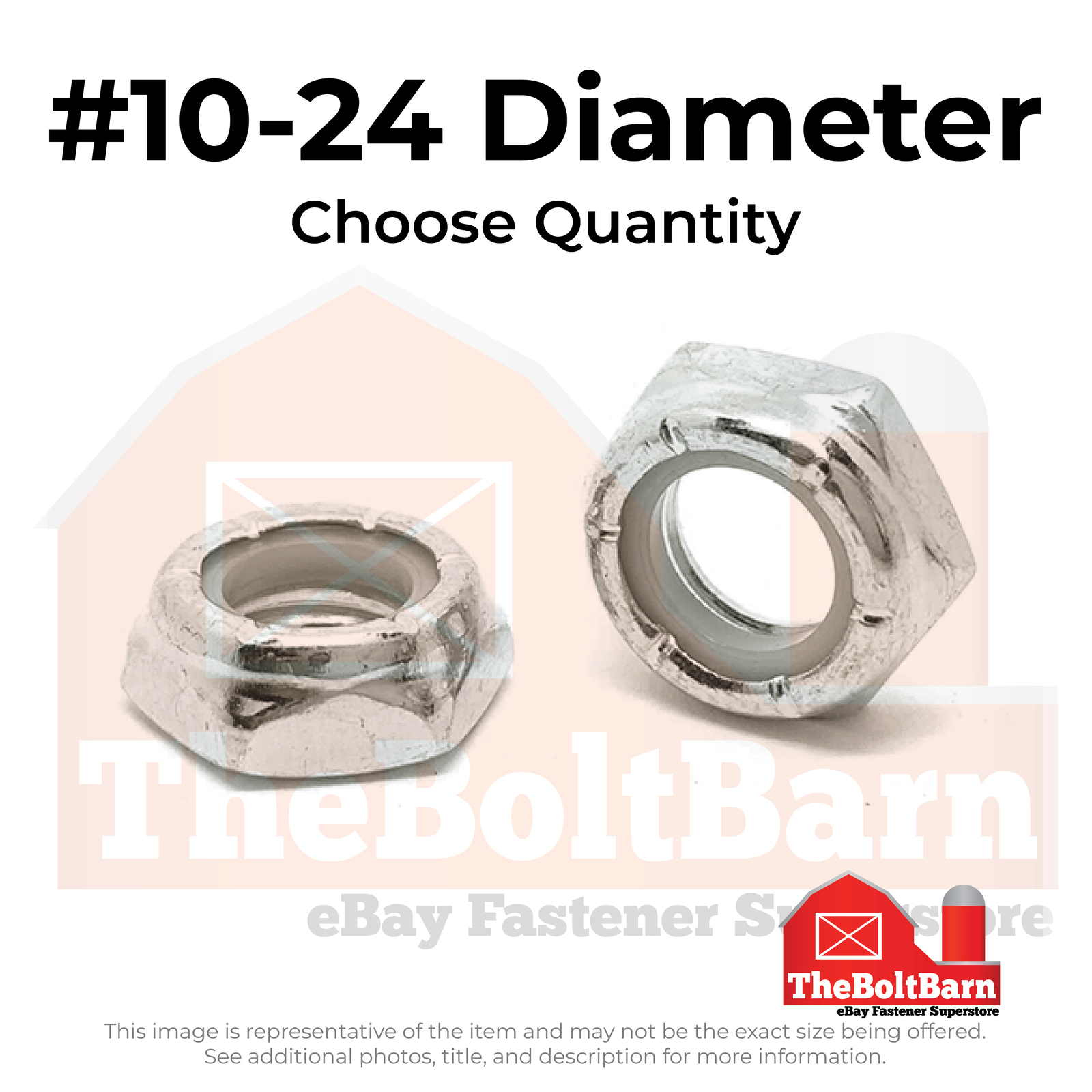 #10-24 18-8 Stainless Steel Nylon Insert Hex Jam Nuts (Pick Quantity)