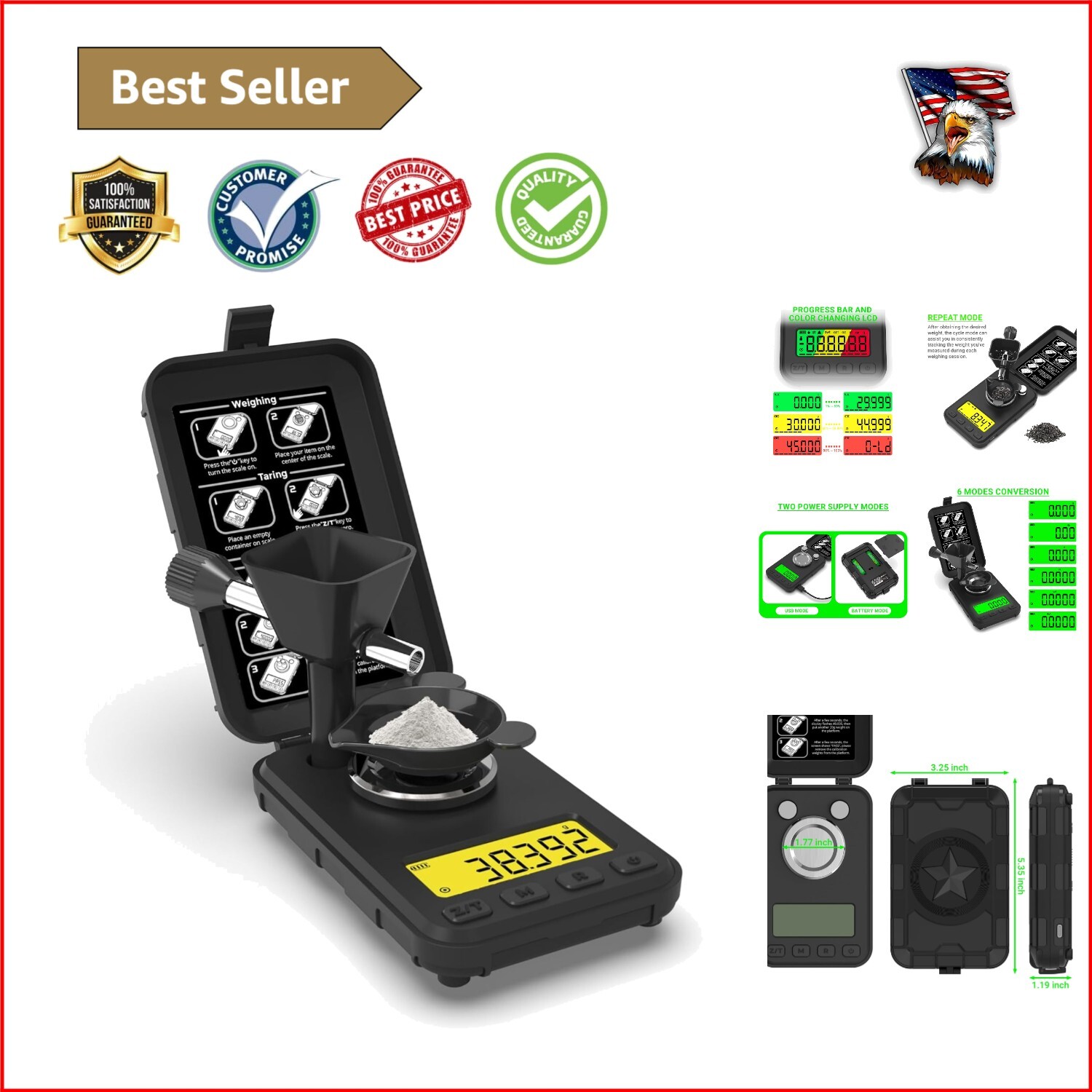 Compact 50g Precision Scale with Adjustable Backlight, Perfect for Reloading