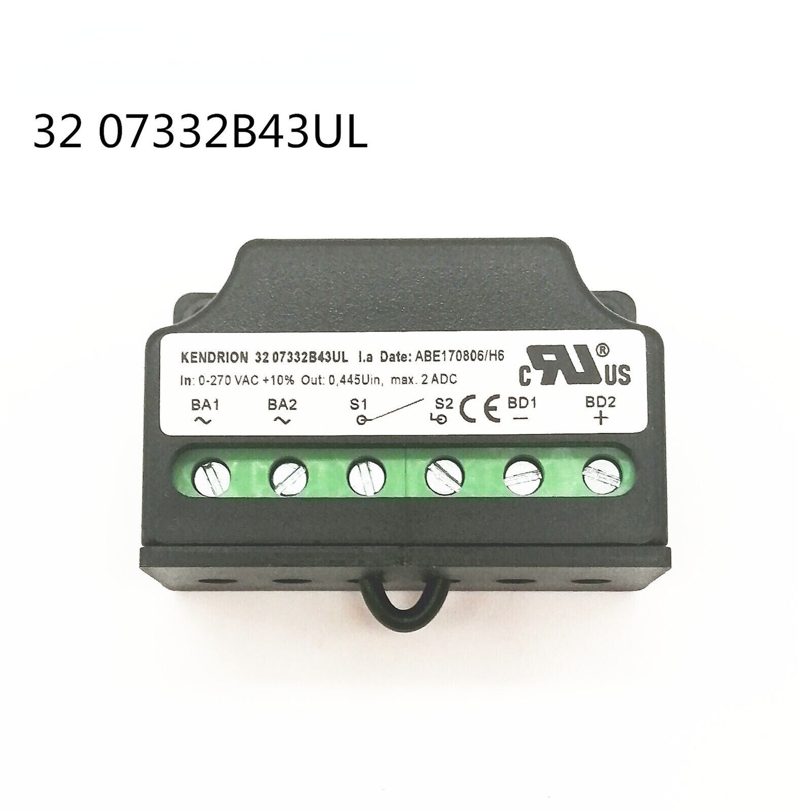 32 07332B43UL Half Wave Rectifier For KENDRION 0-270VAC+10% 0.445Uin Max2ADC