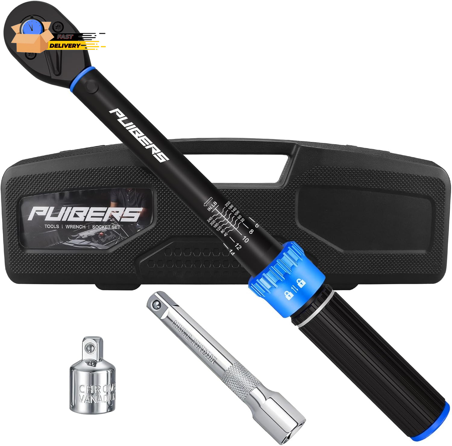 3/8" Drive Inch Pound Torque Wrench 20-240 In.Lb, ±3% Accuracy, Dual-Direction