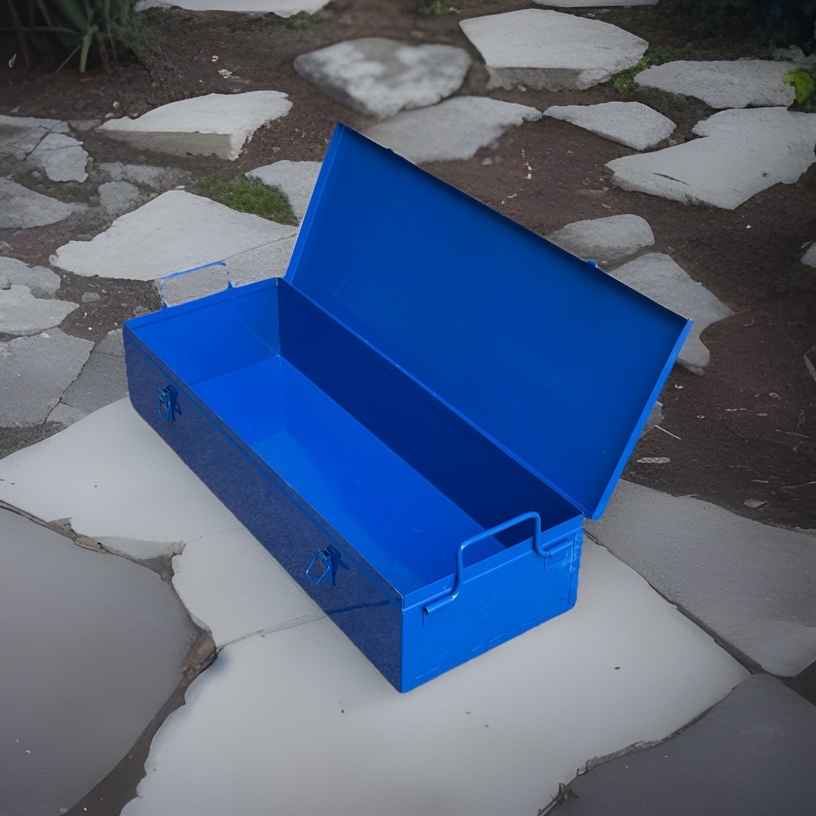 23-1/2” X 8-3/4” X 5” Steel Storage Can Metal Tools Carrying Case Metal Tool Box