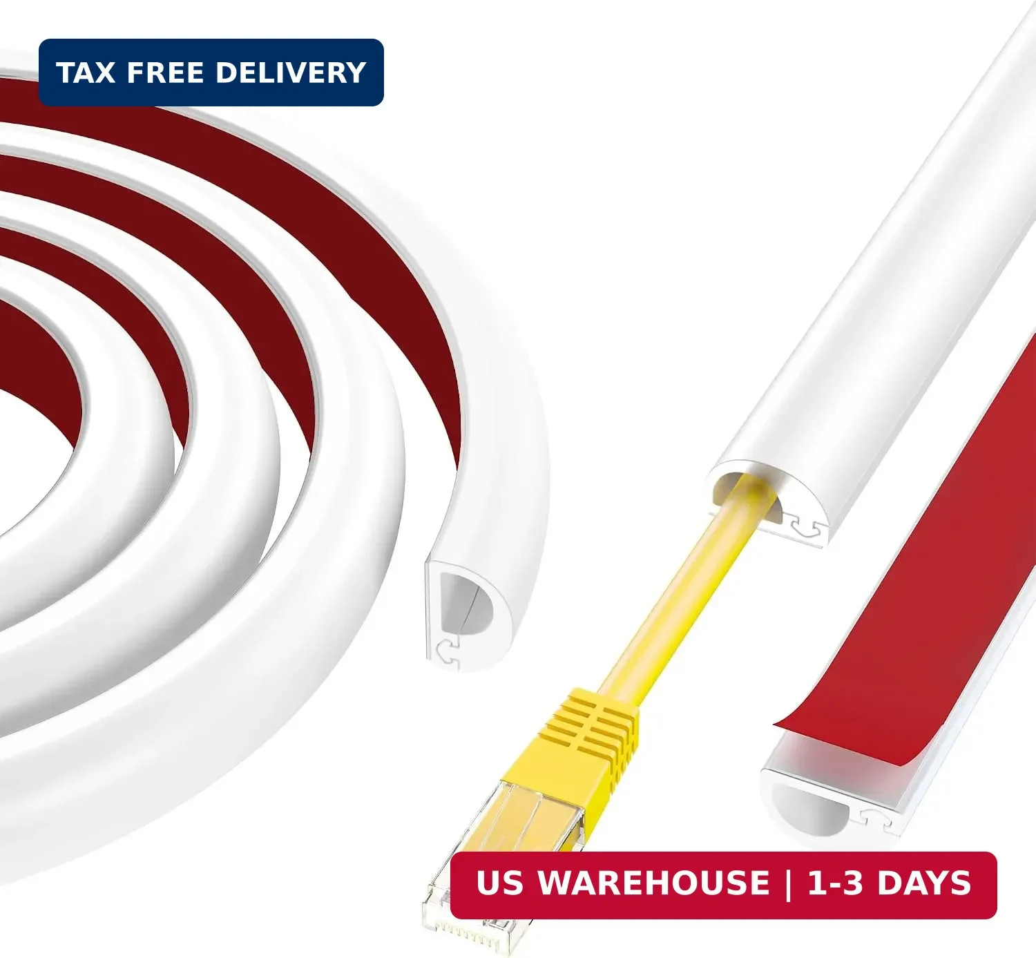118" Cord Hider Wall, Self Adhesive Silicone Cord Covers for Wires On Wall, Cord