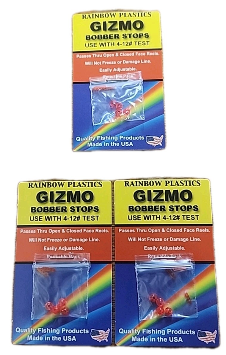 Rainbow Plastics Gizmo Bobber Stops Float Fishing Tackle 4/Pack BS-4