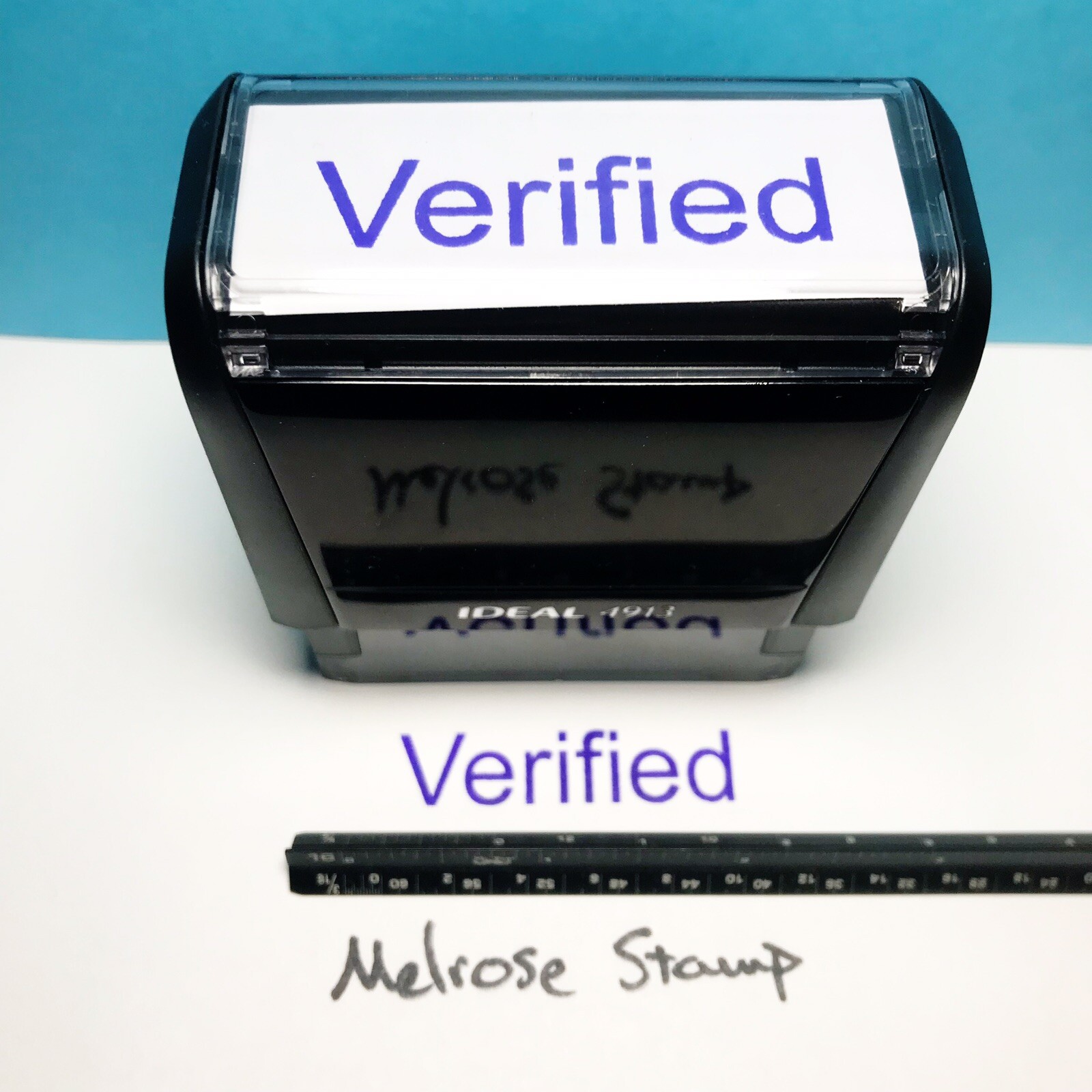 Verified Rubber Stamp Purple Ink Self Inking Ideal 4913
