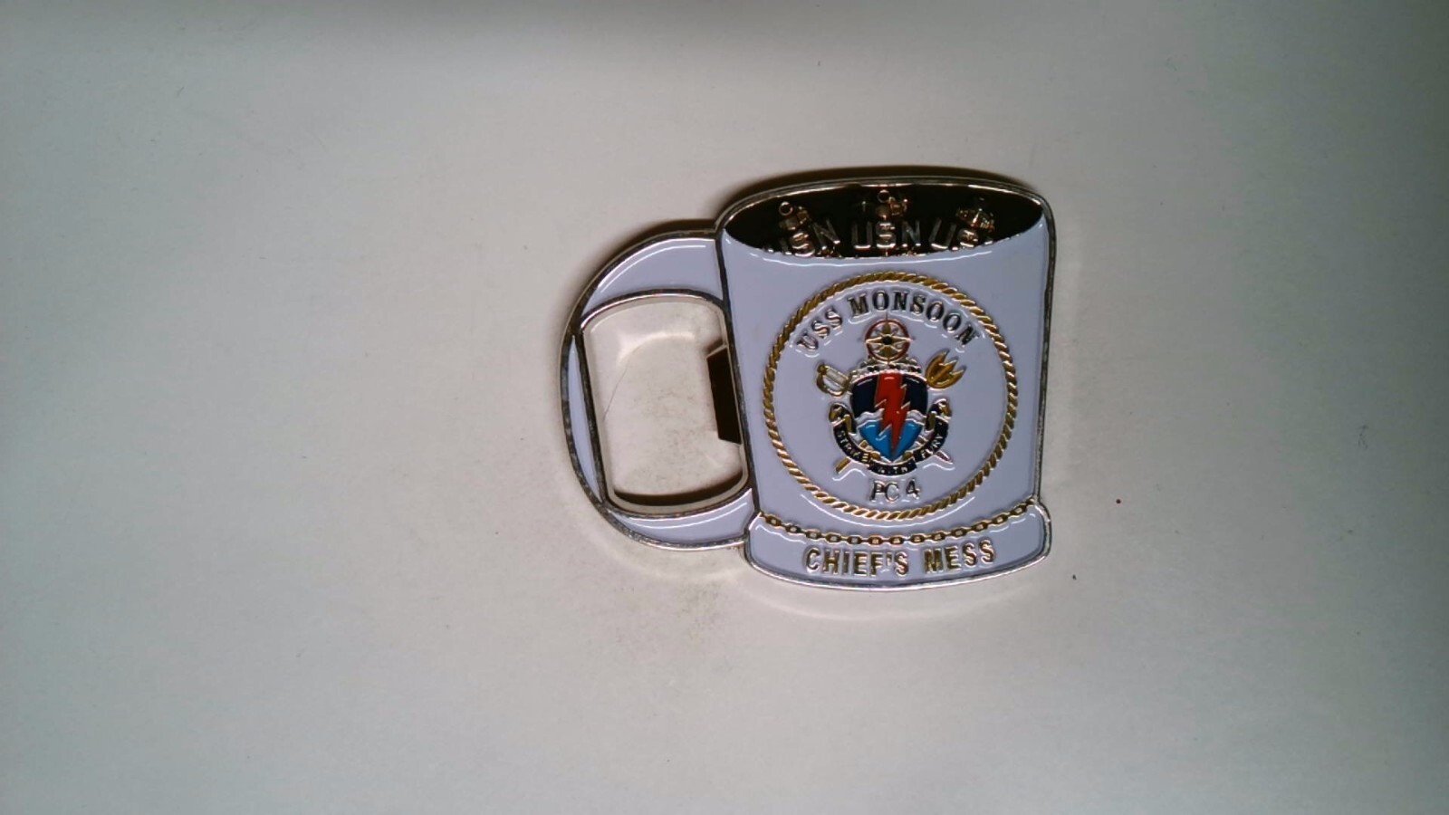 CHALLENGE COIN UNITED STATES NAVY USS MONSOON CHIEF'S MESS DECKPLATE LEADERSHIP