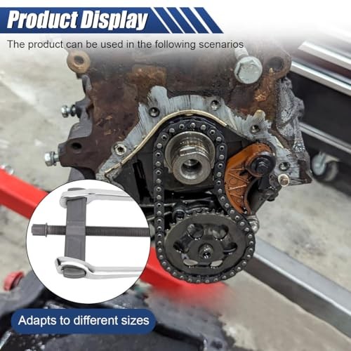 2-Jaw Gear Puller 4 Inch, Adjustable Two Jaws Bearing Puller for Pulley Black
