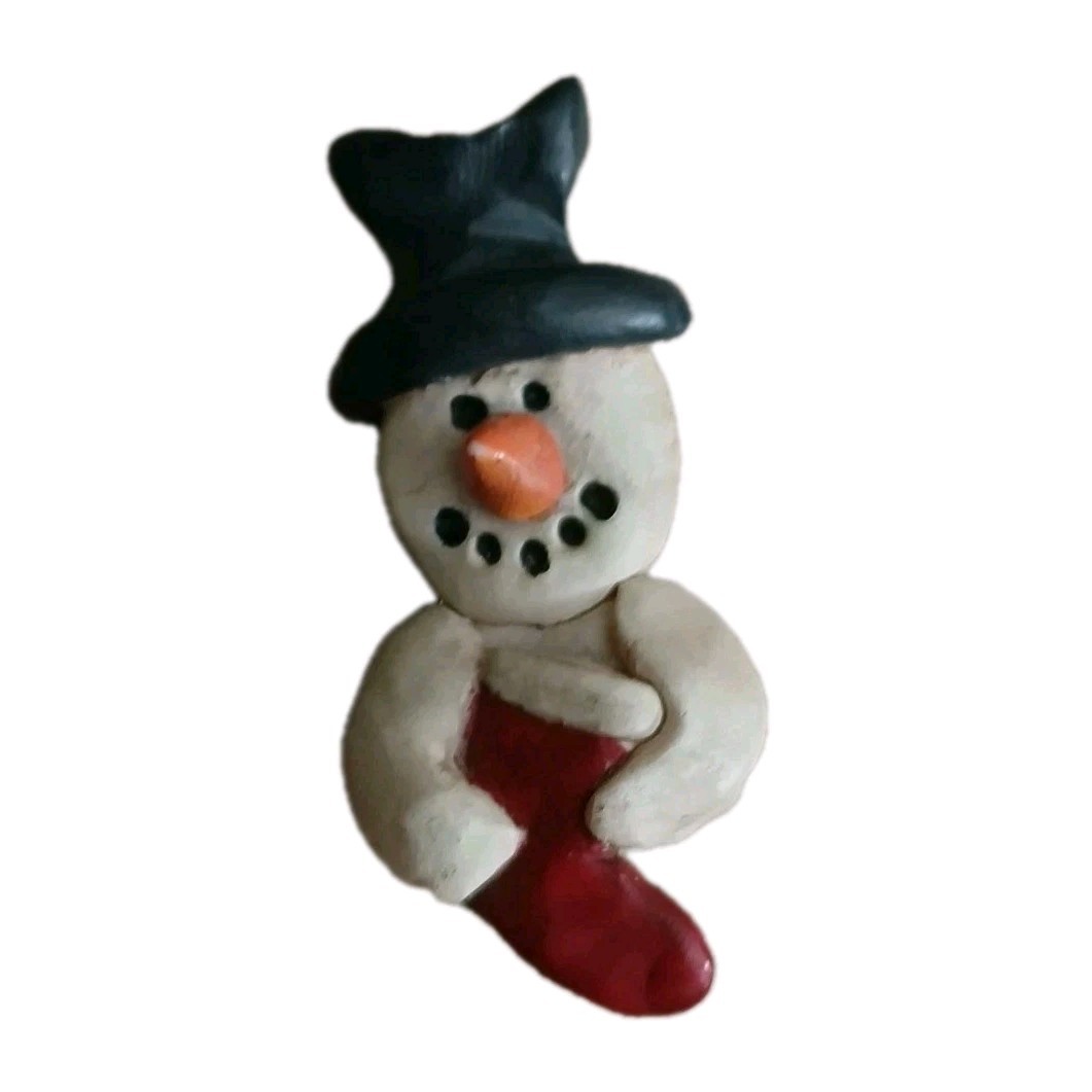 Snowman Pin This Snowman Has His Stocking Ready! Winter Holiday