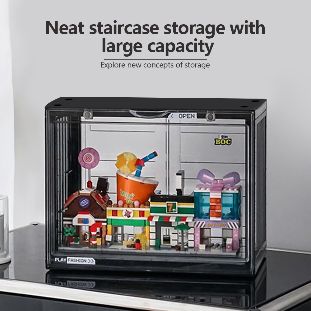 3-Tier Clear Display Case Figure Model Storage Rack Blind Box Dustproof Box Unit