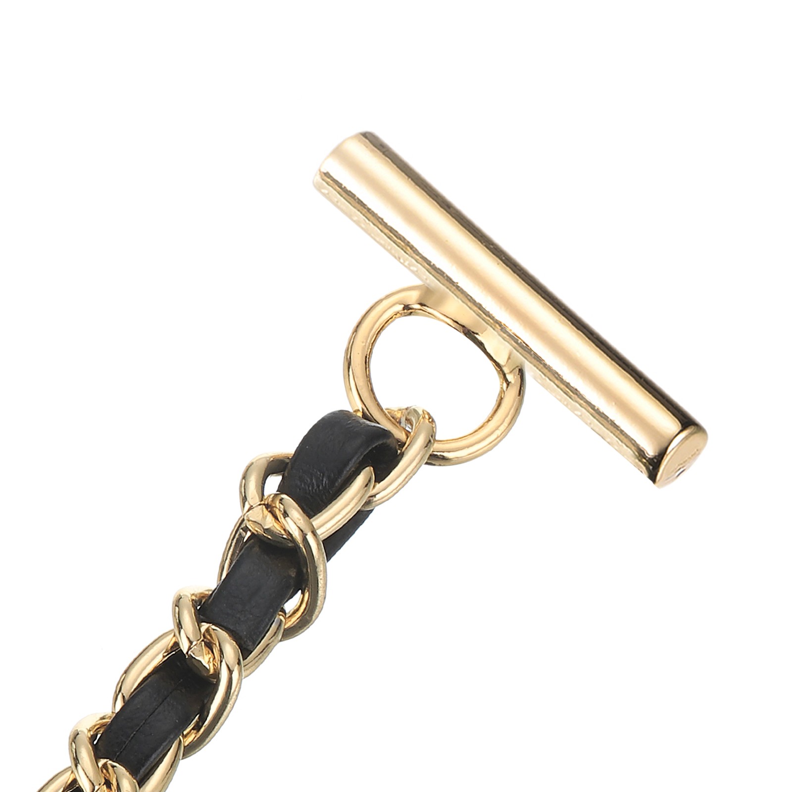 Purse Chain Strap, 46 Inch Adjustable Chains Strap Black/Light Gold