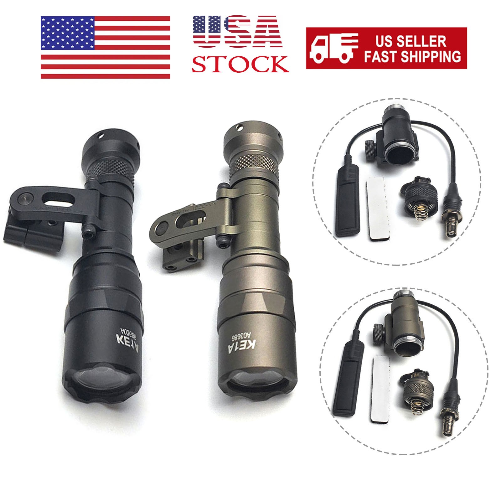 Tactical LED White Light For M300B Flashlight Hunting with SS MA-X Bracket Mount